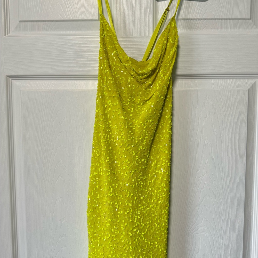 Show Me Your Mumu Lime Green Sequin Dress size S